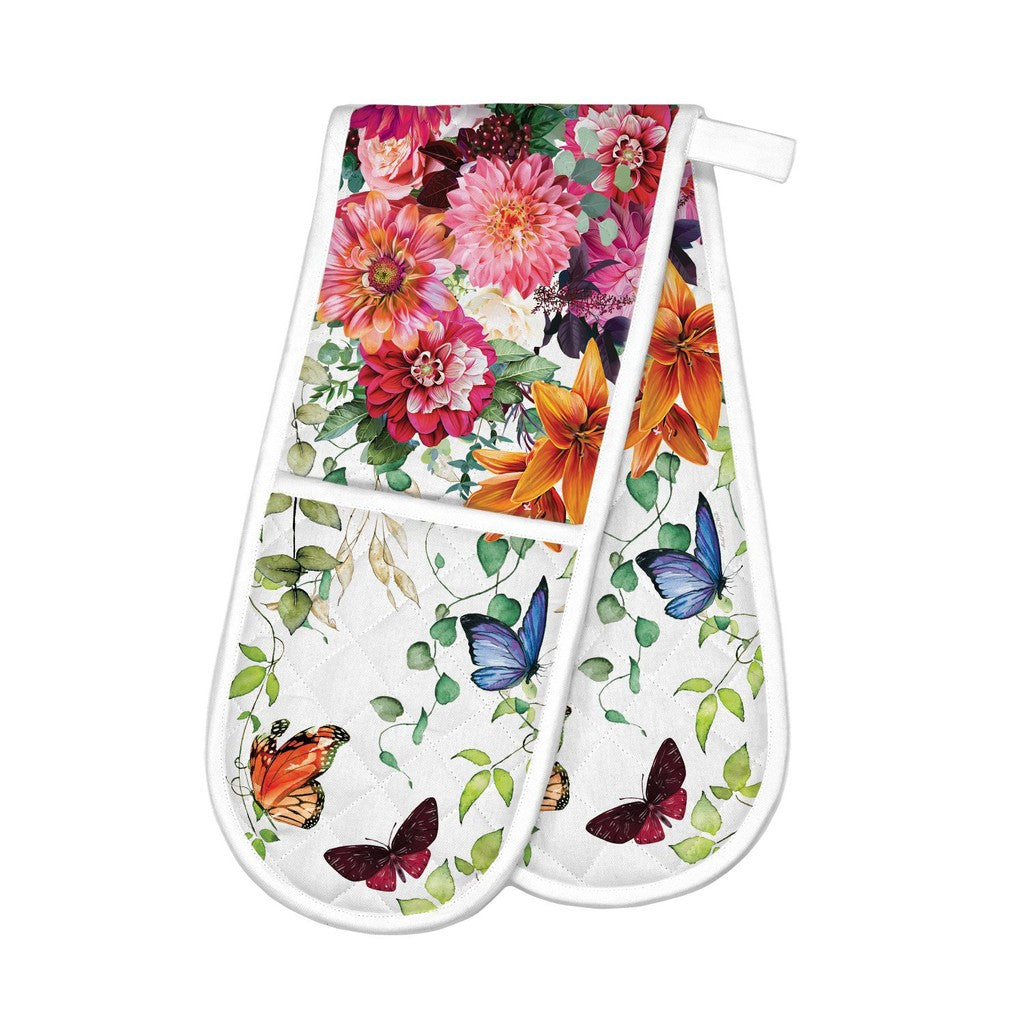 🇺🇸 Michel Design Works Heat Protection Thick Double Oven Glove, Sweet Floral Melody