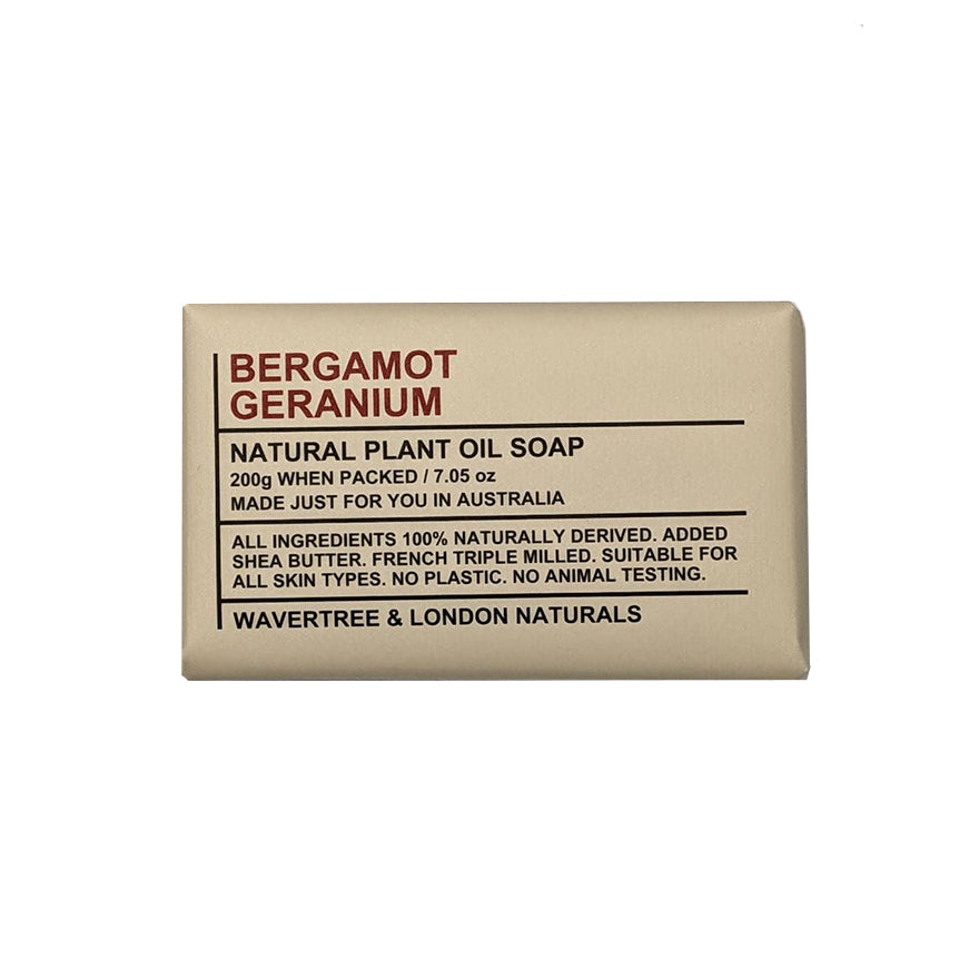 🇦🇺 Wavertree and London Bergamot Geranium Natural Plant Oil Soap Bar, 200g