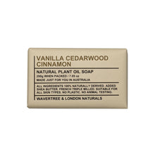 Load image into Gallery viewer, 🇦🇺 Wavertree and London Vanilla Cedarwood Cinnamon Natural Plant Oil Soap Bar, 200g
