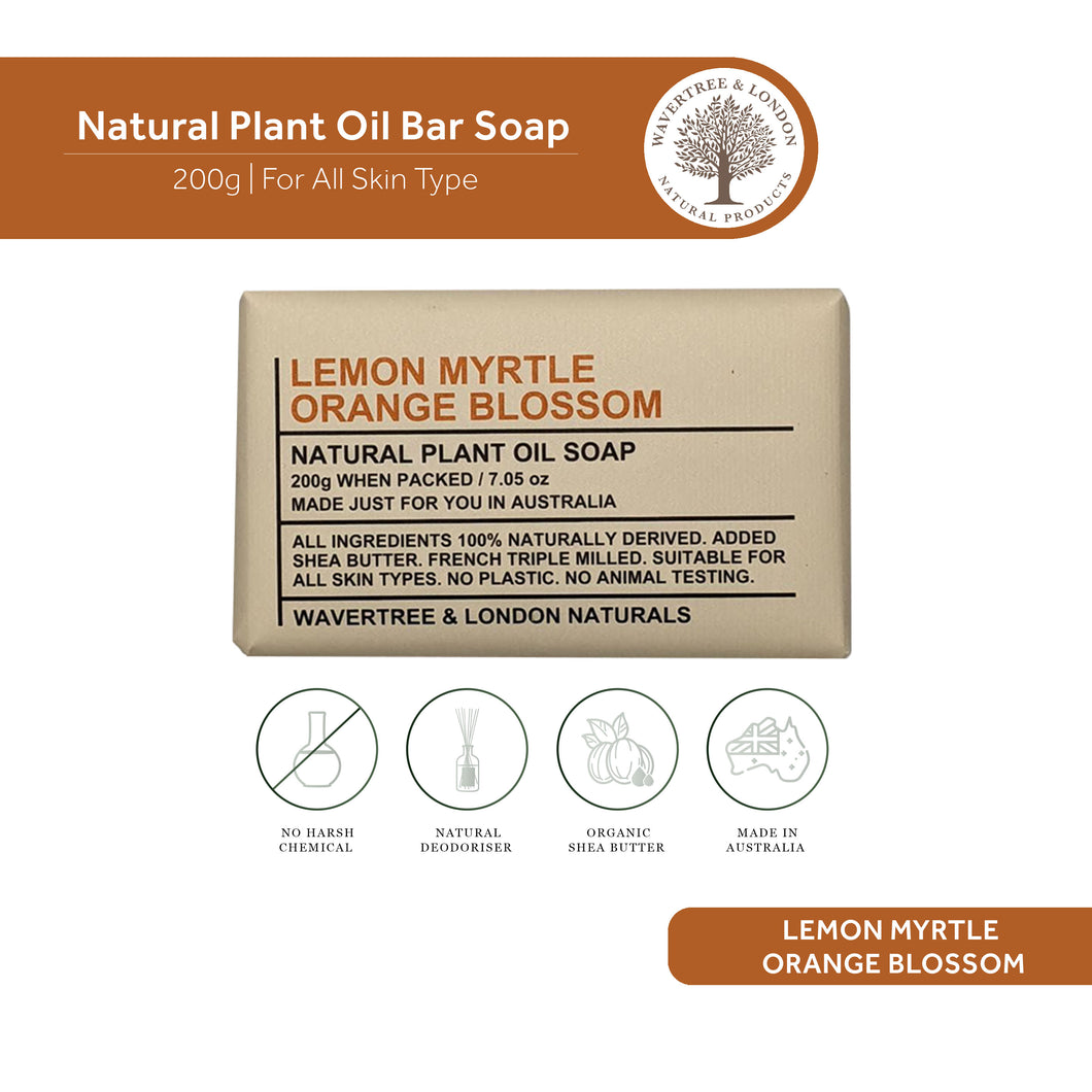🇦🇺 Wavertree and London Lemon Myrtle Orange Blossom Natural Plant Oil Soap Bar, 200g